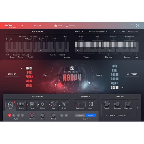 UJAM HEAVY 2 - virtueller Rockschlagzeuger für Rock, Indie und Grunge - Download