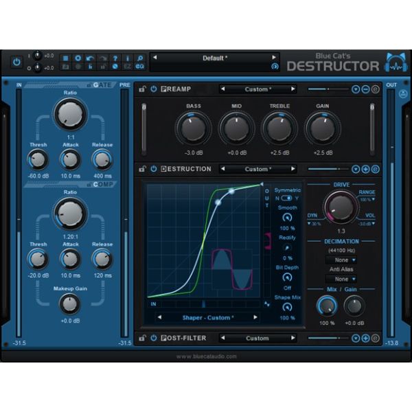Blue Cat Destructor 2 - Verzerrer und Amp-Simulation - Download