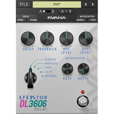 Kuassa Efektor DL3606 Delay - Delay-Plug-in im Pedal-Stil mit fünf Delay-Typen - Download