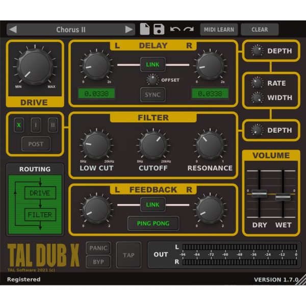 TAL Dub-X Delay - Delay-Effekt mit Filter und Sättigung - Download