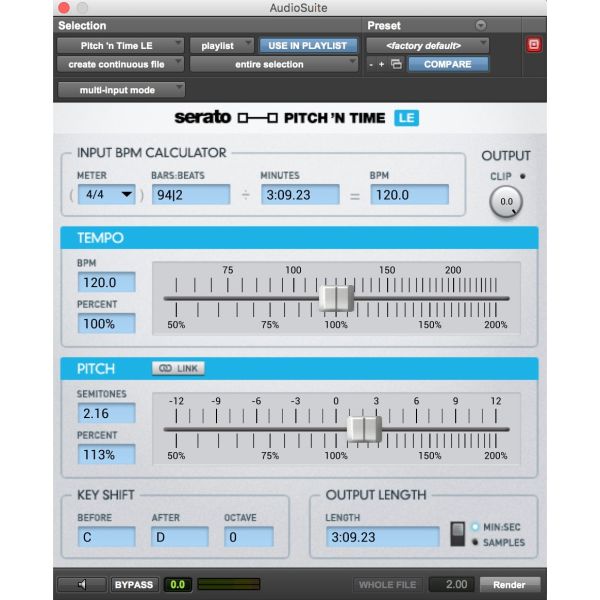 Serato Pitch 'n Time LE - Time-Stretching und Pitch-Shifting für Pro Tools und Logic Pro - Download