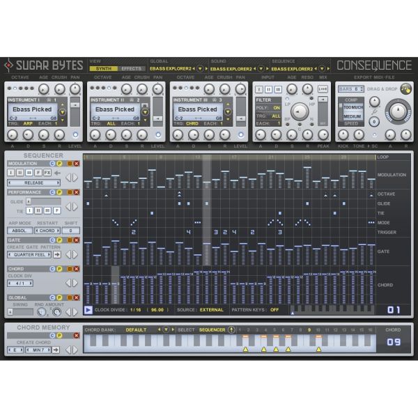 Sugar Bytes Consequence - Akkord-Sequenzer mit integrierten Instrumenten - Download
