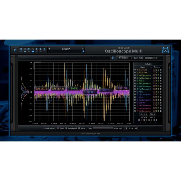 Blue Cat OsciloscopeMulti - Mehrspur-Oszilloskop und Wellenform-Vergleich - Download