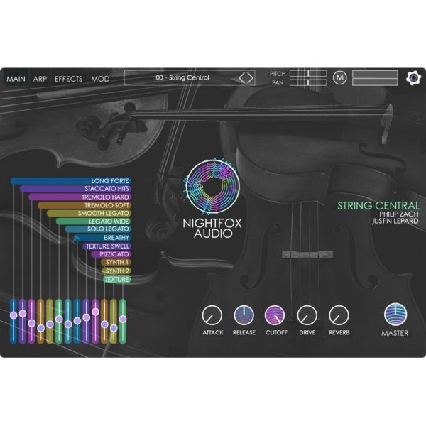 Nightfox Audio String Central - virtuelles Instrument mit Cello- und Synth-Streichern - Download