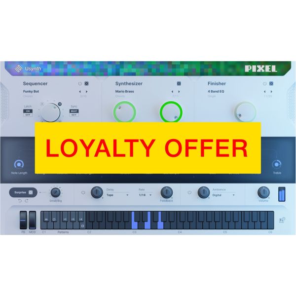 UJAM PIXEL 2 Loyalty Offer - Retro-Game-Synthesizer für Konsolen-Sounds der 80er und 90er - Download