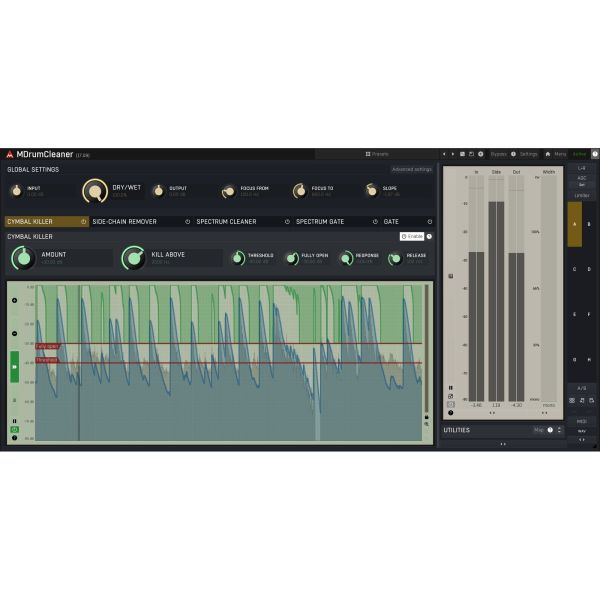 Melda MDrumCleaner - Plug-in gegen Übersprechen bei Drum-Aufnahmen - Download