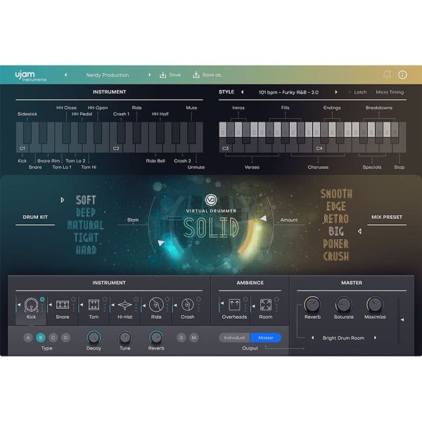 UJAM SOLID 2 - virtueller Session-Schlagzeuger für Pop und Rock - Download
