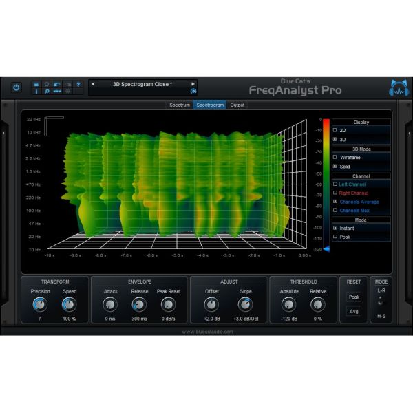 Blue Cat FreqAnalyst Pro - Spektrumanalysator mit 3D-Spektrogramm - Download