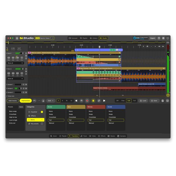 DJ.Studio Ultimate - DAW für DJ-Mixe mit Stems, Plug-ins und Video - Download
