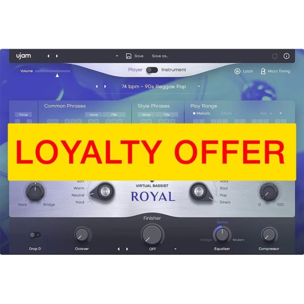 UJAM ROYAL 2 Loyalty Offer - virtueller Session-Bassist für Pop und Rock - Download