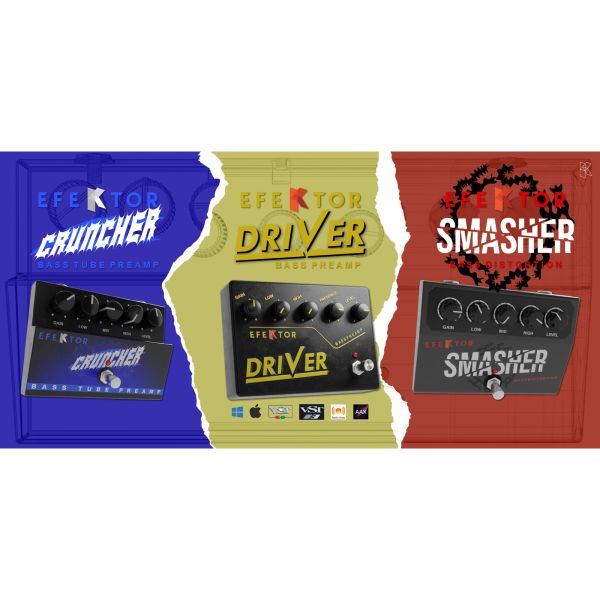 Kuassa Efektor Bass Distortion Bundle - Bundle mit drei Bass-Effekten - Download