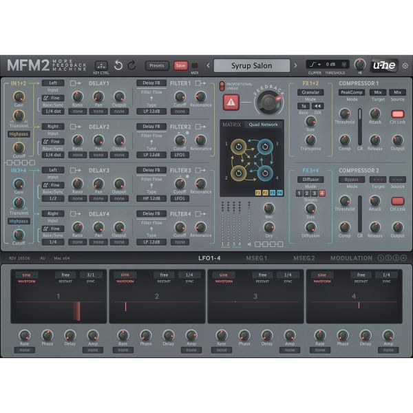 u-he MFM2 - Delay-Plug-in mit vier Delaylinien - Download