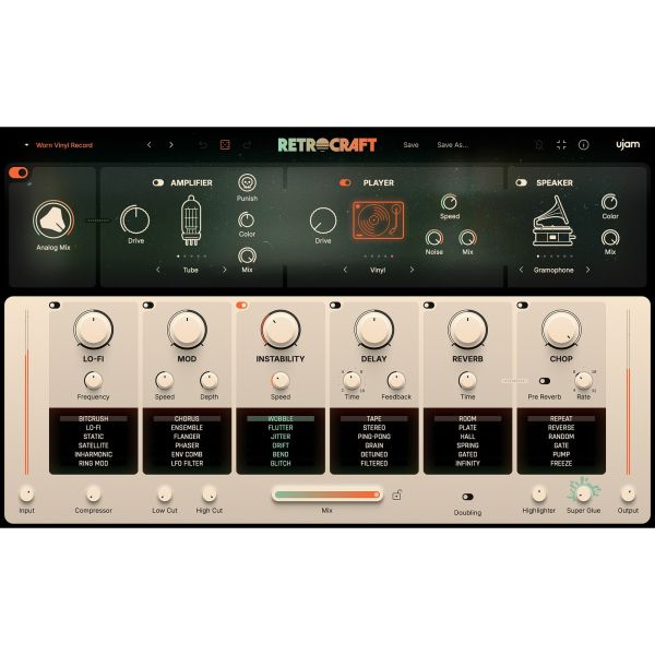 UJAM RETROCRAFT - Retro-Effekt mit Vintage-Gerätekette und Multi-Effekten - Download
