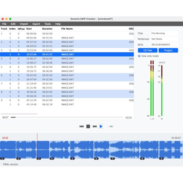 Sonoris DDP Creator Standard - Software für CD-Authoring und DDP-Export - Download