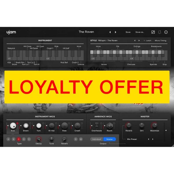UJAM BRUTE Loyalty Offer - virtueller Schlagzeuger für Grunge und Nu Metal - Download