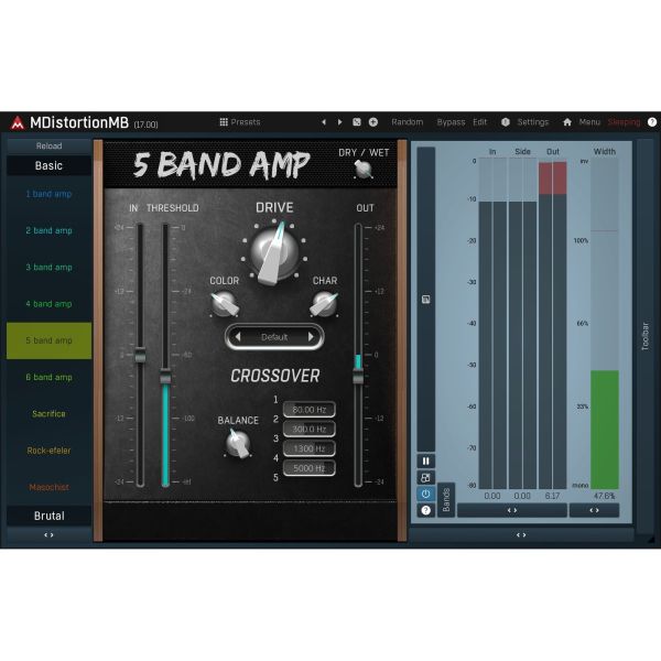 Melda MDistortionMB - Multiband-Verzerrer mit Amp-Simulation - Download