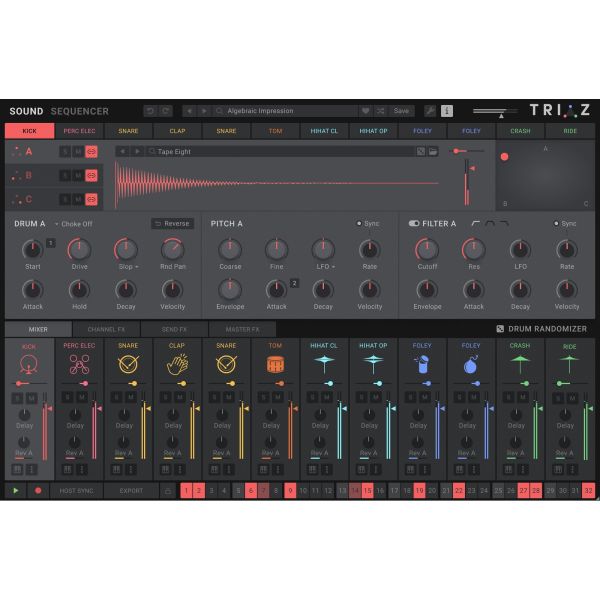 Wave Alchemy Triaz - Drum-Instrument mit polyrhythmischem Sequencer - Download