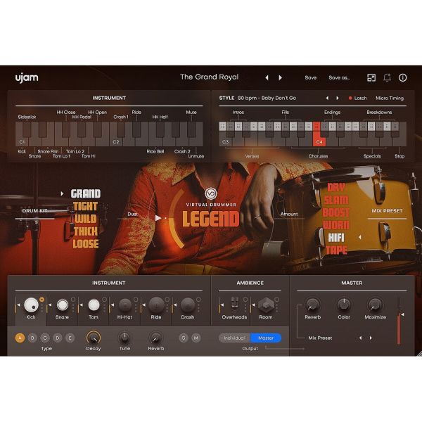 UJAM LEGEND - virtueller Schlagzeuger mit trockenem 70er-Sound - Download
