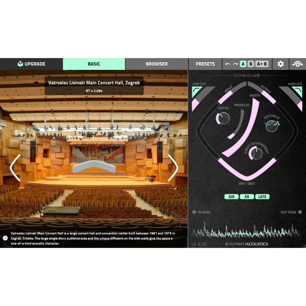 Inspired Acoustics Inspirata Lite - kompakte Hall-Workstation mit Raumbibliothek - Download