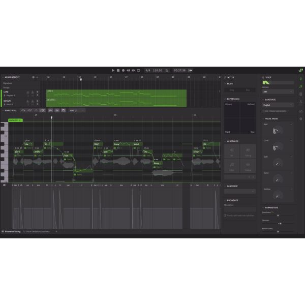 Dreamtonics Synthesizer V Pro Eng Bdl 3 Voices - Gesangssynthese-Software mit drei englischen Stimmen - Download