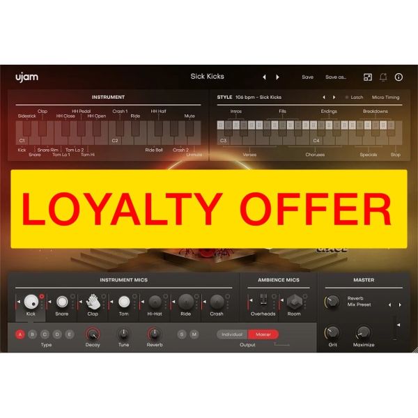 UJAM HOT Loyalty Offer - virtueller Schlagzeuger für Pop und Hip-Hop - Download