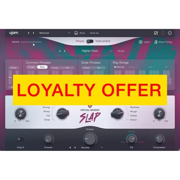 UJAM SLAP Loyalty Offer - virtueller E-Bassist für Slap- und Fingerspiel - Download