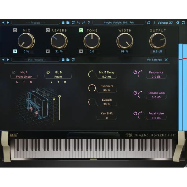 Boz Ningbo Felt 2021 Lite - kompaktes virtuelles Klavier mit Filzklang - Download