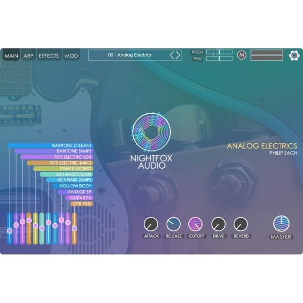 Nightfox Audio Analog Electrics - virtuelles Instrument mit E-Gitarren, Bässen und E-Piano - Download