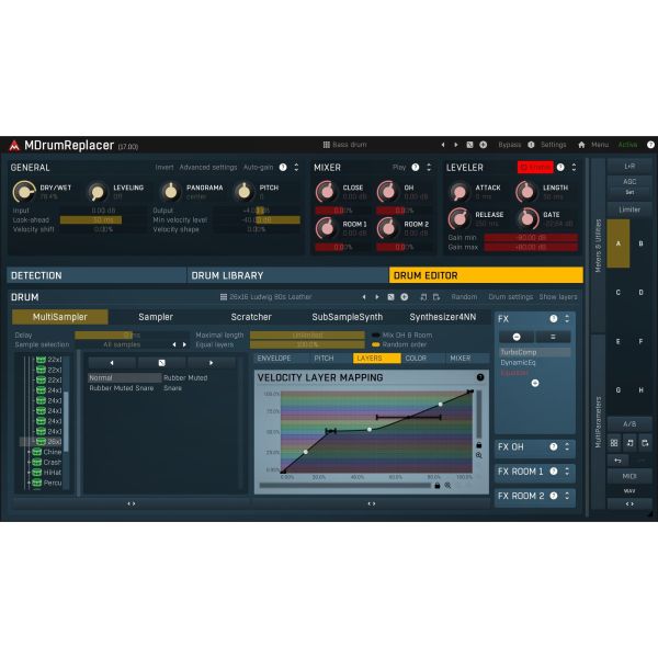 Melda MDrumReplacer - Drum-Replacer mit Treffererkennung und Leveler - Download