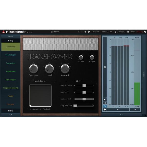 Melda MTransformer - Spektralprozessor für Pitch- und Frequency-Shifting - Download