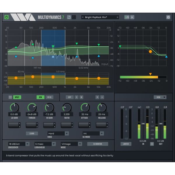Wave Arts MultiDynamics 7 - Multiband-Dynamikprozessor mit bis zu 6 Bändern - Download