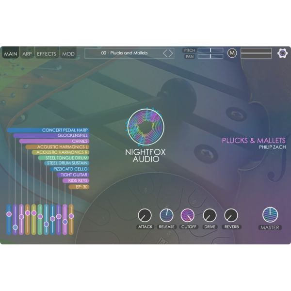 Nightfox Audio Plucks and Mallets - virtuelles Instrument mit Zupf- und Schlaginstrumenten - Download
