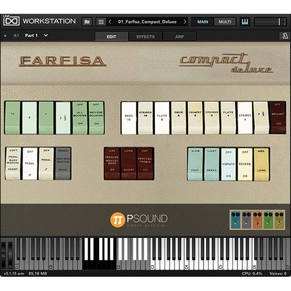 PSound Farfisa Compact - virtuelle Combo-Orgel nach einem Original von 1968 - Download