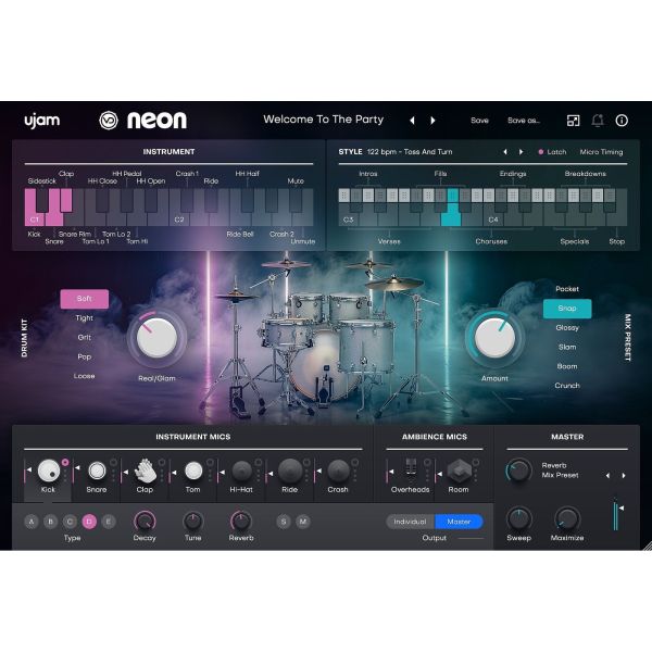 UJAM NEON Loyalty Offer - virtueller Drummer für Nu Disco und Dance-Pop - Download